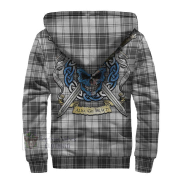 Glendinning Tartan Sherpa Hoodie with Family Crest Celtic Skull Style - Tartan Vibes Clothing