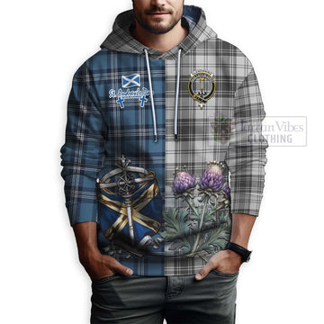 Glendinning Tartan Hoodie Happy St. Andrew's Day Half Tartan Style - Tartan Vibes Clothing