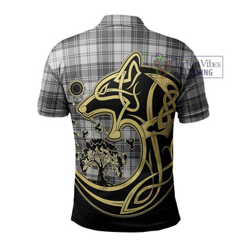 Glendinning Tartan Polo Shirt with Family Crest Celtic Wolf Style - Tartan Vibes Clothing