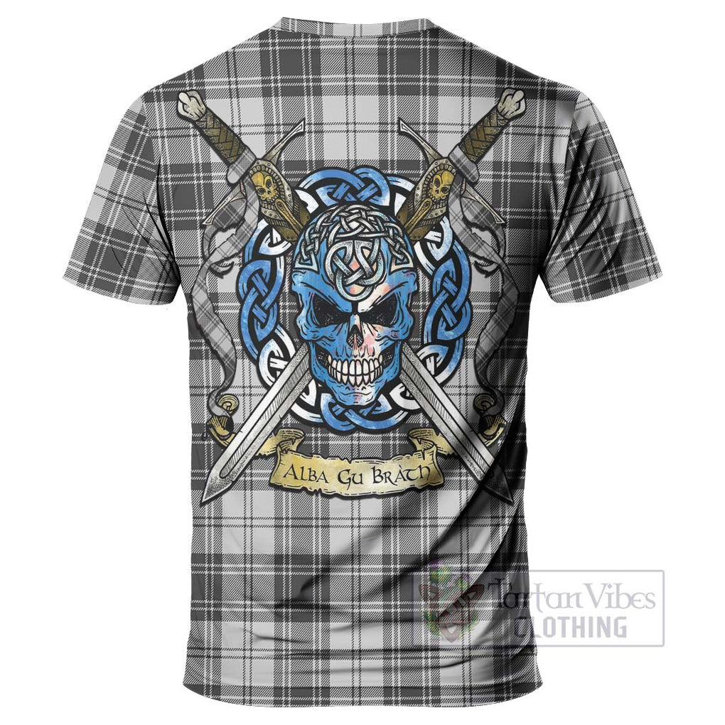 Glendinning Tartan T-Shirt with Family Crest Celtic Skull Style - Tartan Vibes Clothing