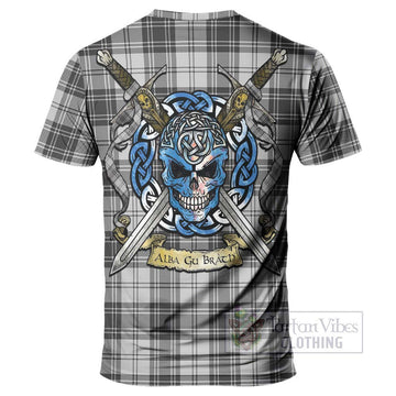 Glendinning Tartan T-Shirt with Family Crest Celtic Skull Style - Tartan Vibes Clothing