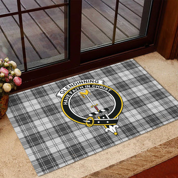 Glendinning Tartan Rubber Doormat with Family Crest - Tartan Vibes Clothing
