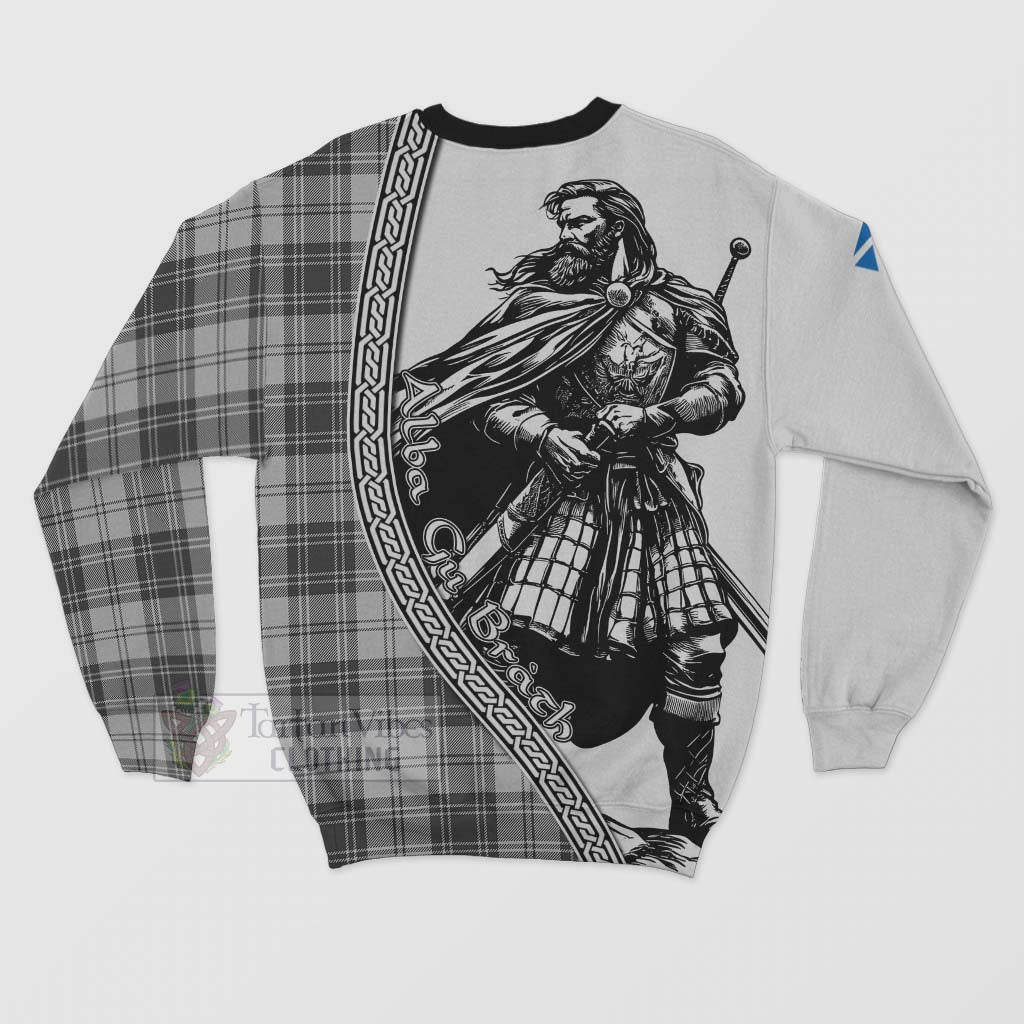 Glendinning Tartan Clan Crest Sweatshirt with Highlander Warrior Celtic Style - Tartan Vibes Clothing