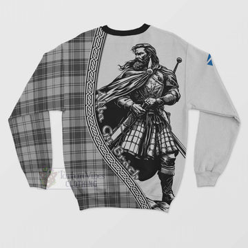 Glendinning Tartan Clan Crest Sweatshirt with Highlander Warrior Celtic Style - Tartan Vibes Clothing