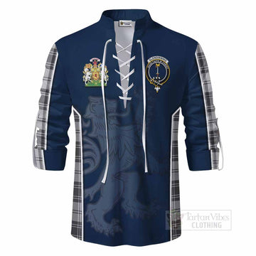Glendinning Tartan Ghillie Kilt Shirt with Family Crest and Lion Rampant Vibes Sport Style - Tartan Vibes Clothing
