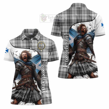 Glendinning Crest Tartan Women's Polo Shirt Inspired by the Freedom of Scottish Warrior - Tartan Vibes Clothing