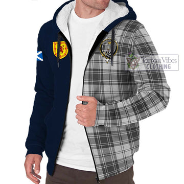 Glendinning Tartan Sherpa Hoodie Alba with Scottish Lion Royal Arm Half Style - Tartan Vibes Clothing