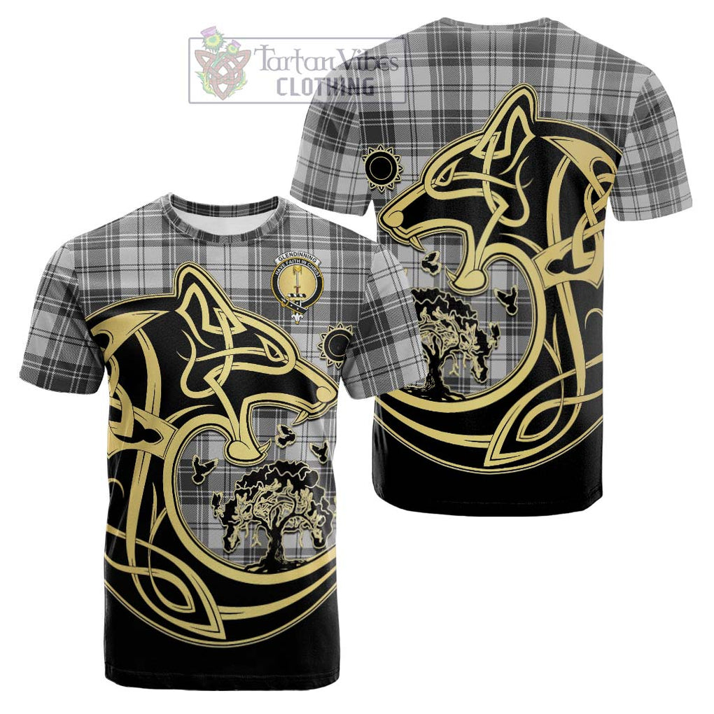 Glendinning Tartan Cotton T-shirt with Family Crest Celtic Wolf Style Kid's Shirt - Tartan Vibes Clothing