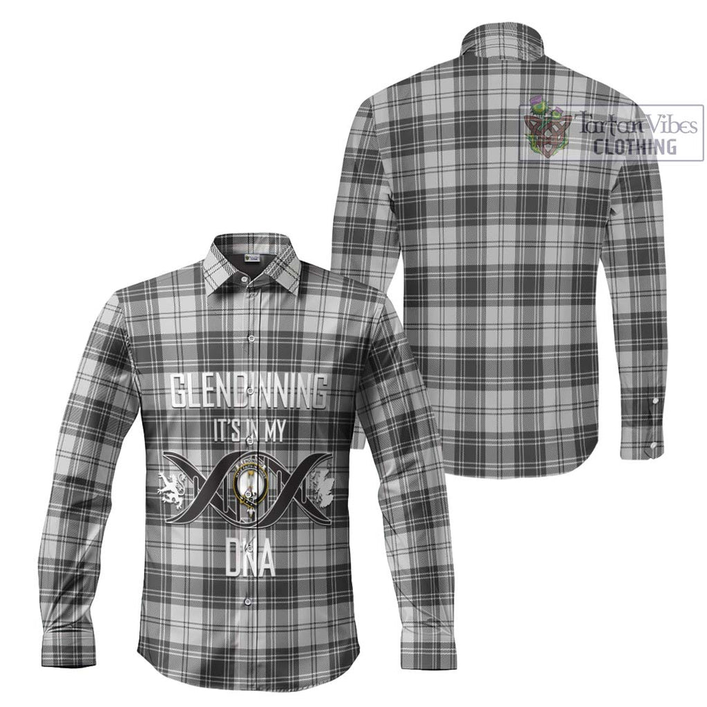 Glendinning Tartan Long Sleeve Button Shirt with Family Crest DNA In Me Style Men's Shirt - Tartanvibesclothing Shop