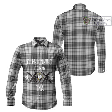 Glendinning Tartan Long Sleeve Button Shirt with Family Crest DNA In Me Style Men's Shirt - Tartanvibesclothing Shop