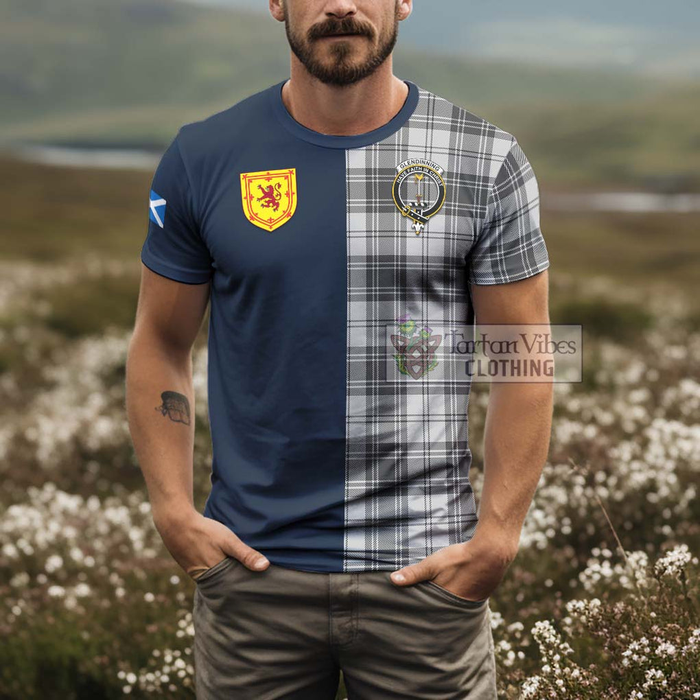Glendinning Tartan T-Shirt Alba with Scottish Lion Royal Arm Half Style - Tartan Vibes Clothing