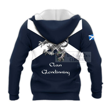 Glendinning Tartan Lion Rampant Knitted Hoodie Proudly Display Your Heritage with Alba Gu Brath and Clan Name - Tartan Vibes Clothing