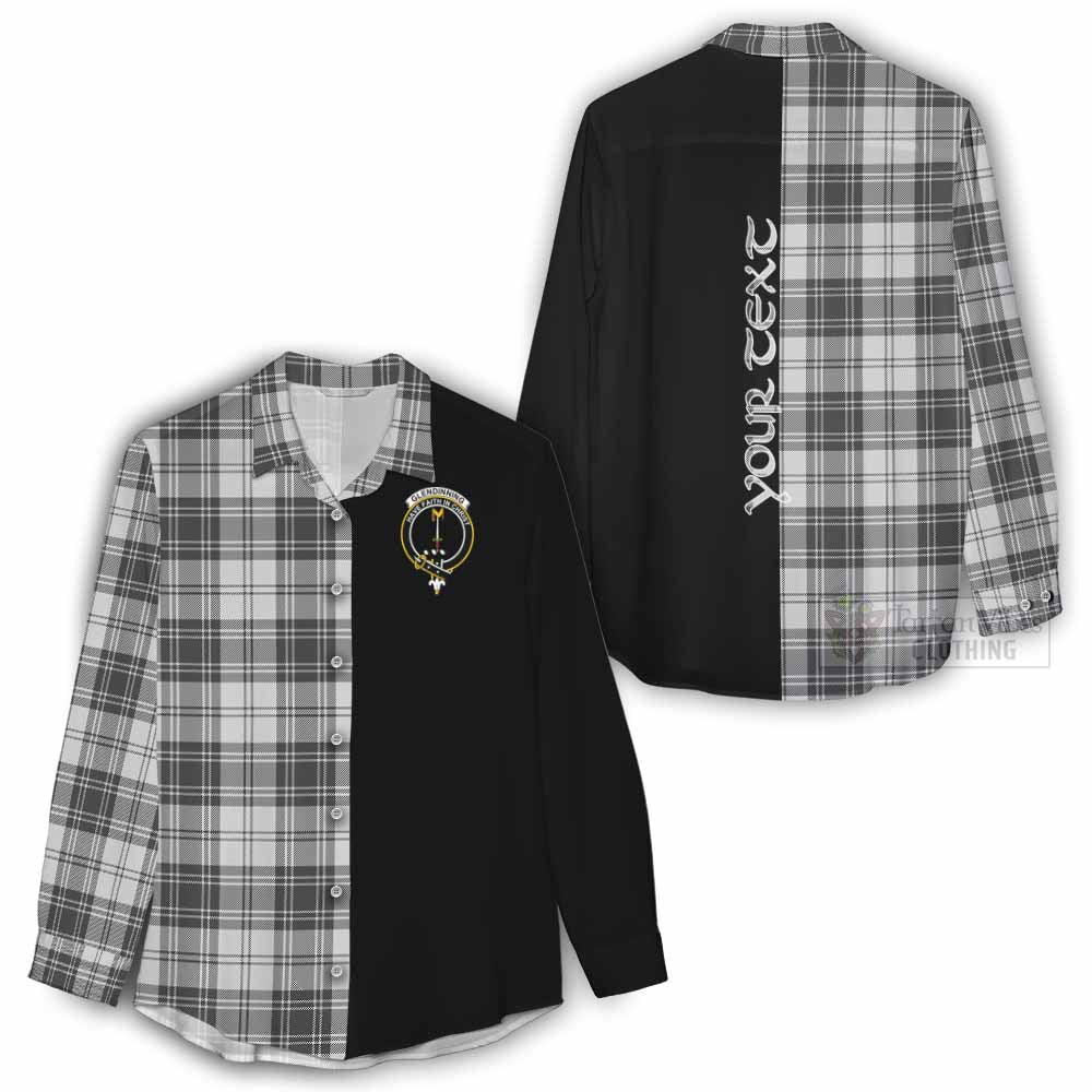 Tartan Vibes Clothing Glendinning Tartan Women's Casual Shirt with Family Crest and Half Of Me Style