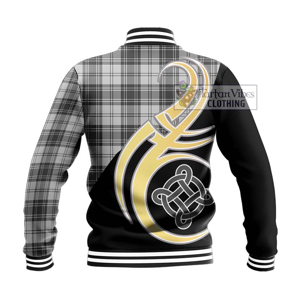 Glendinning Tartan Baseball Jacket with Family Crest and Celtic Symbol Style - Tartan Vibes Clothing