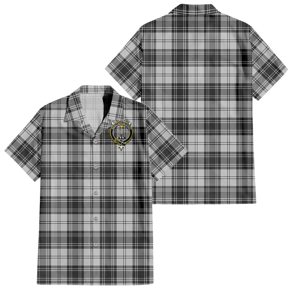 Glendinning Tartan Hawaiian Shirt with Family Crest - Tartan Vibes Clothing