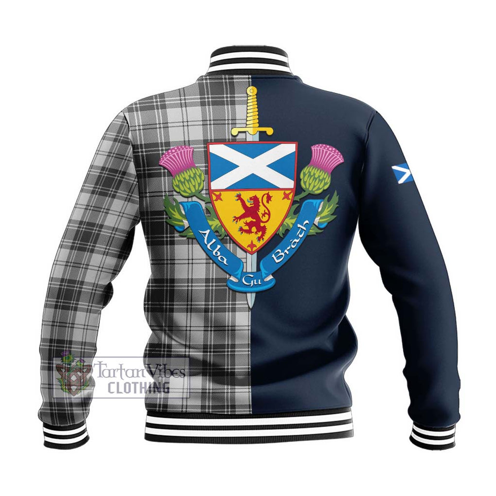 Glendinning Tartan Baseball Jacket Alba with Scottish Lion Royal Arm Half Style - Tartan Vibes Clothing