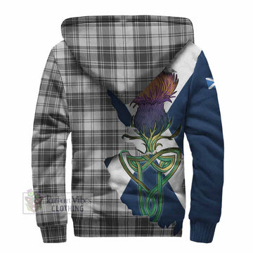 Tartan Vibes Clothing Glendinning Tartan Family Crest Sherpa Hoodie Scottish Thistle Celtic Inspired