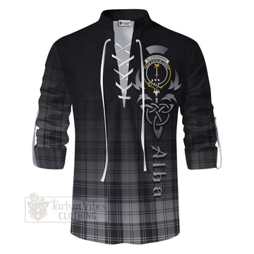 Glendinning Tartan Ghillie Kilt Shirt Featuring Alba Gu Brath Family Crest Celtic Inspired - Tartan Vibes Clothing