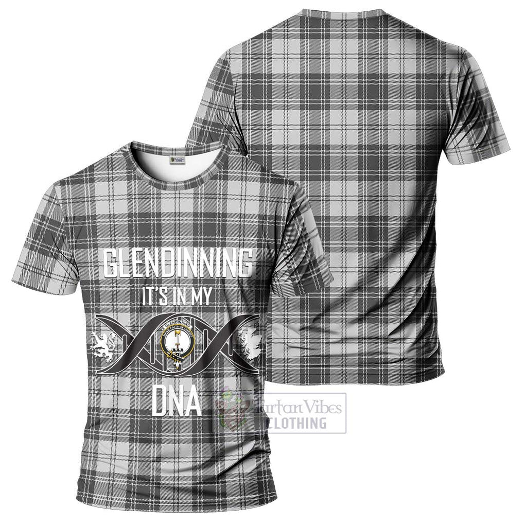 Glendinning Tartan T-Shirt with Family Crest DNA In Me Style - Tartan Vibes Clothing