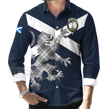 Glendinning Tartan Lion Rampant Long Sleeve Button Shirt Proudly Display Your Heritage with Alba Gu Brath and Clan Name Men's Shirt - Tartan Vibes Clothing