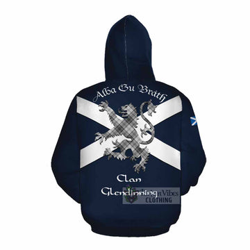 Glendinning Tartan Lion Rampant Cotton Hoodie Proudly Display Your Heritage with Alba Gu Brath and Clan Name Pullover Hoodie - Tartan Vibes Clothing