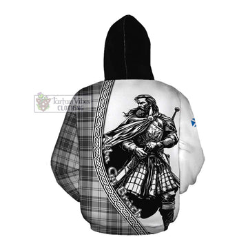 Glendinning Tartan Clan Crest Cotton Hoodie with Highlander Warrior Celtic Style Pullover Hoodie - Tartan Vibes Clothing