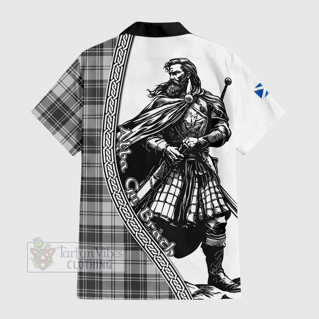 Glendinning Tartan Clan Crest Hawaiian Shirt with Highlander Warrior Celtic Style - Tartan Vibes Clothing