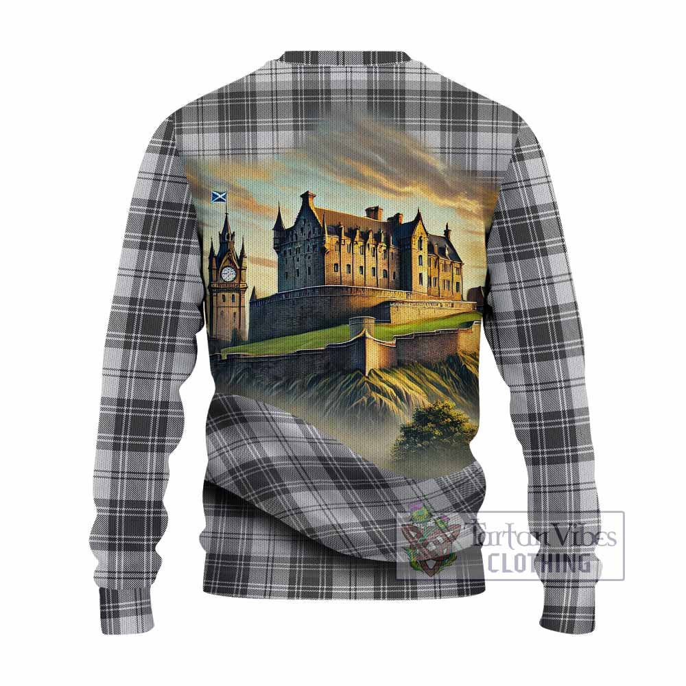 Glendinning Tartan Family Crest Knitted Sweater with Scottish Ancient Castle Style - Tartan Vibes Clothing
