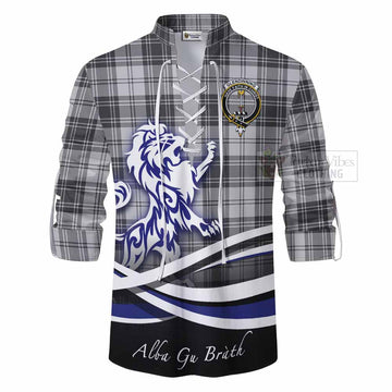 Glendinning Tartan Ghillie Kilt Shirt with Alba Gu Brath Regal Lion Emblem - Tartan Vibes Clothing