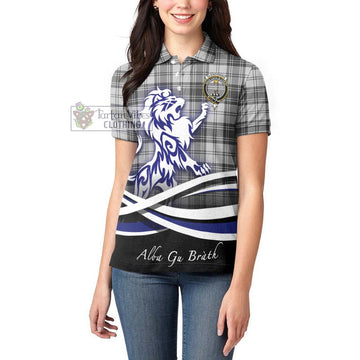 Glendinning Tartan Women's Polo Shirt with Alba Gu Brath Regal Lion Emblem - Tartan Vibes Clothing