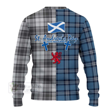Glendinning Tartan Knitted Sweater Happy St. Andrew's Day Half Tartan Style - Tartan Vibes Clothing