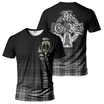 Glendinning Tartan T-Shirt Featuring Alba Gu Brath Family Crest Celtic Inspired - Tartan Vibes Clothing