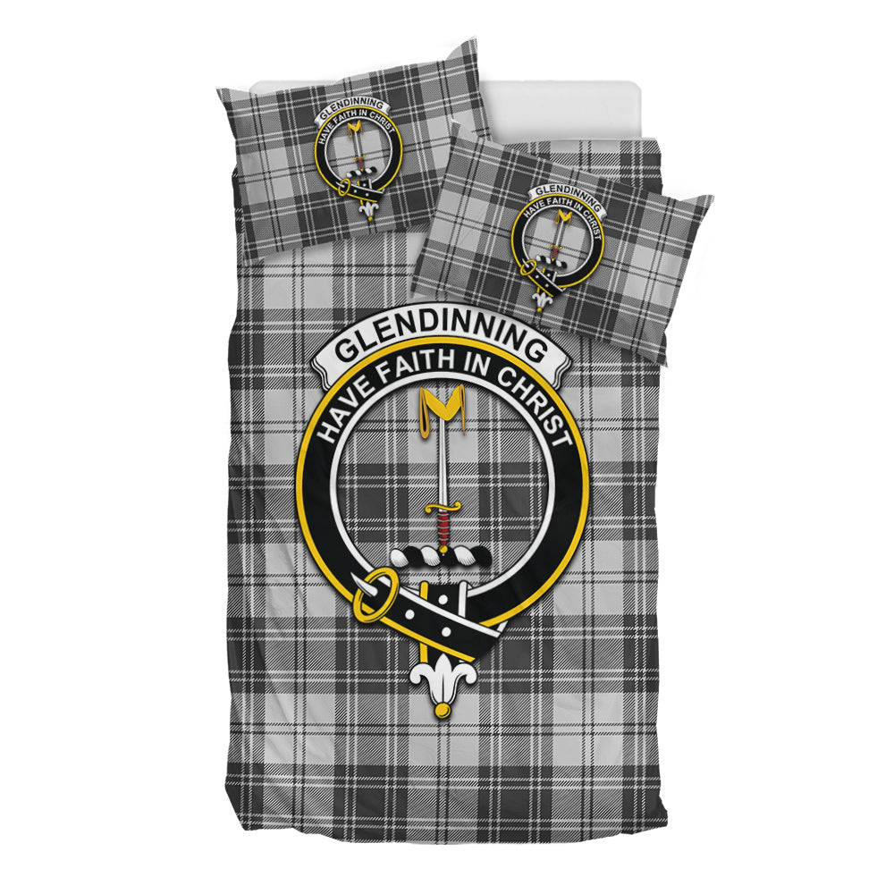Glendinning Tartan Bedding Set with Family Crest - Tartan Vibes Clothing