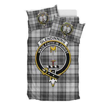 Glendinning Tartan Bedding Set with Family Crest - Tartan Vibes Clothing