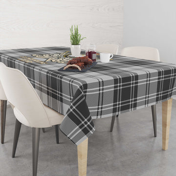 Glendinning Tartan Tablecloth with Clan Crest and the Golden Sword of Courageous Legacy