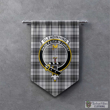 Glendinning Tartan Gonfalon, Tartan Banner with Family Crest - Tartan Vibes Clothing
