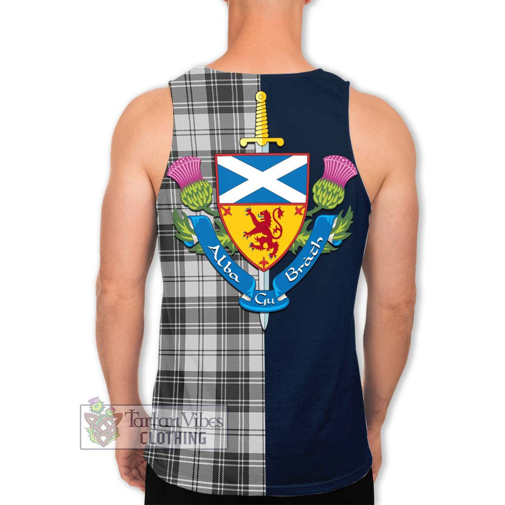 Glendinning Tartan Men's Tank Top Alba with Scottish Lion Royal Arm Half Style - Tartan Vibes Clothing