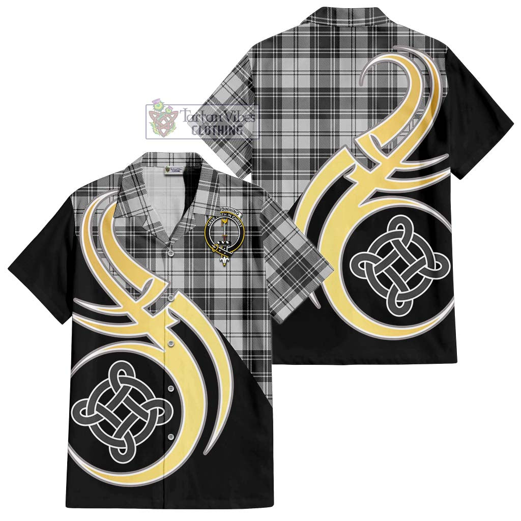 Glendinning Tartan Hawaiian Shirt with Family Crest and Celtic Symbol Style - Tartan Vibes Clothing