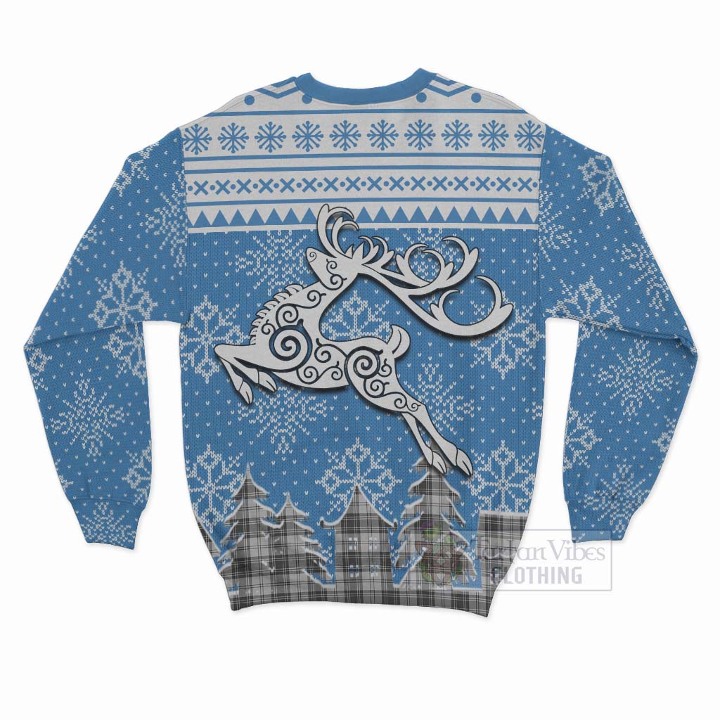 Tartan Vibes Clothing Glendinning Clan Christmas Sweatshirt Celtic Reindeer Style