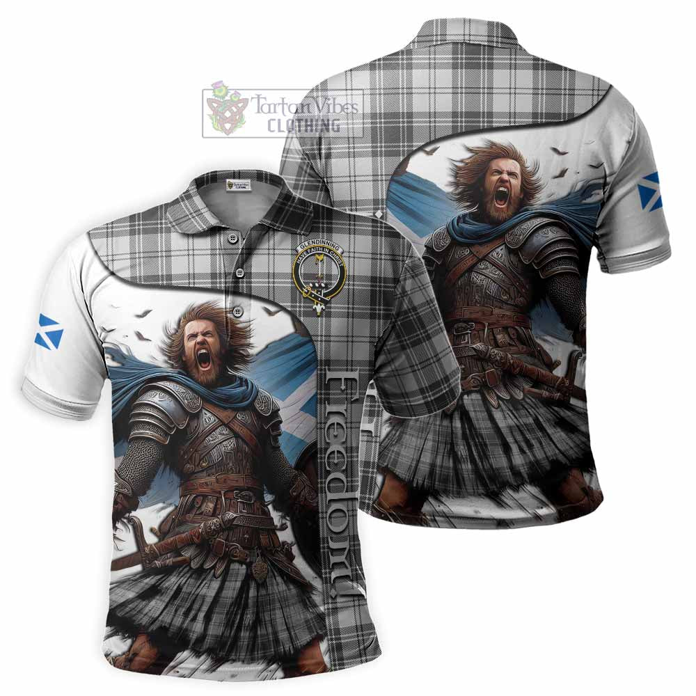 Glendinning Crest Tartan Polo Shirt Inspired by the Freedom of Scottish Warrior - Tartan Vibes Clothing