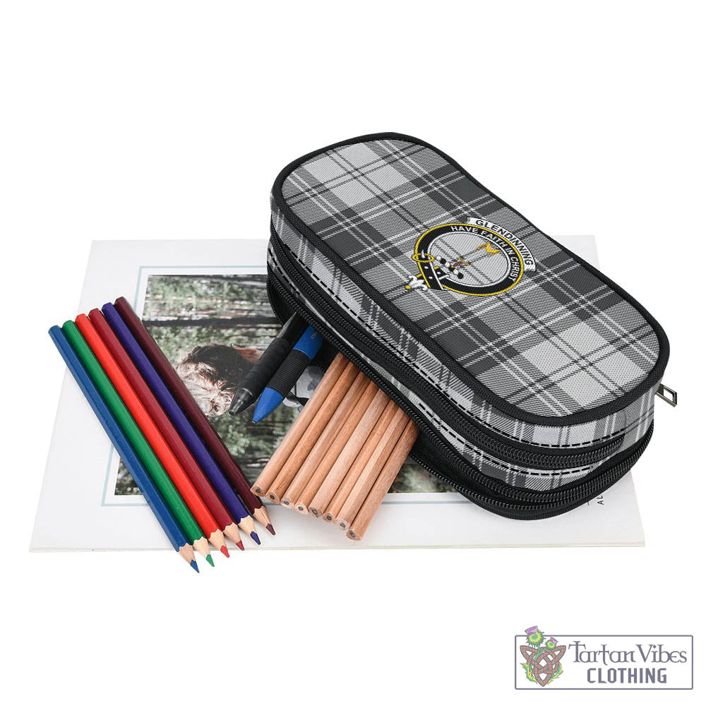 Glendinning Tartan Pen and Pencil Case with Family Crest - Tartan Vibes Clothing