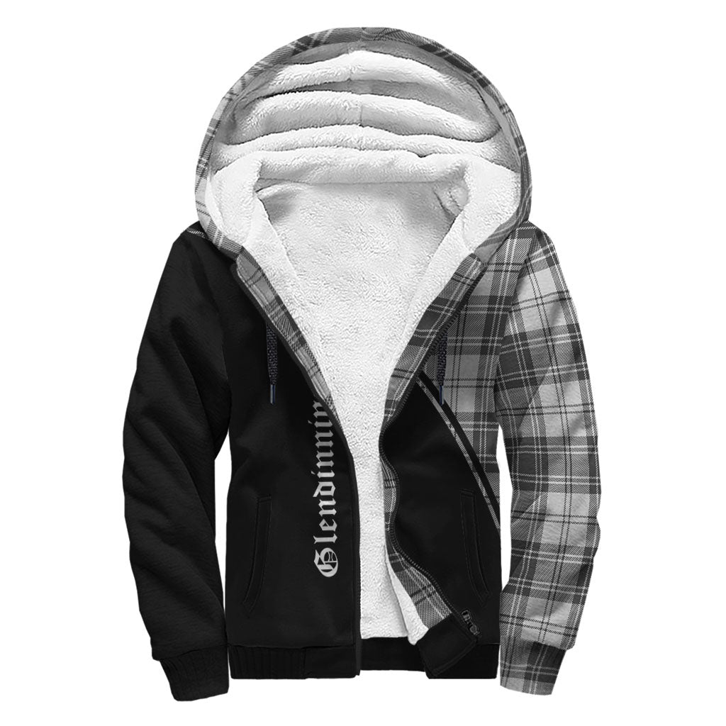 Glendinning Tartan Sherpa Hoodie with Family Crest Curve Style - Tartan Vibes Clothing
