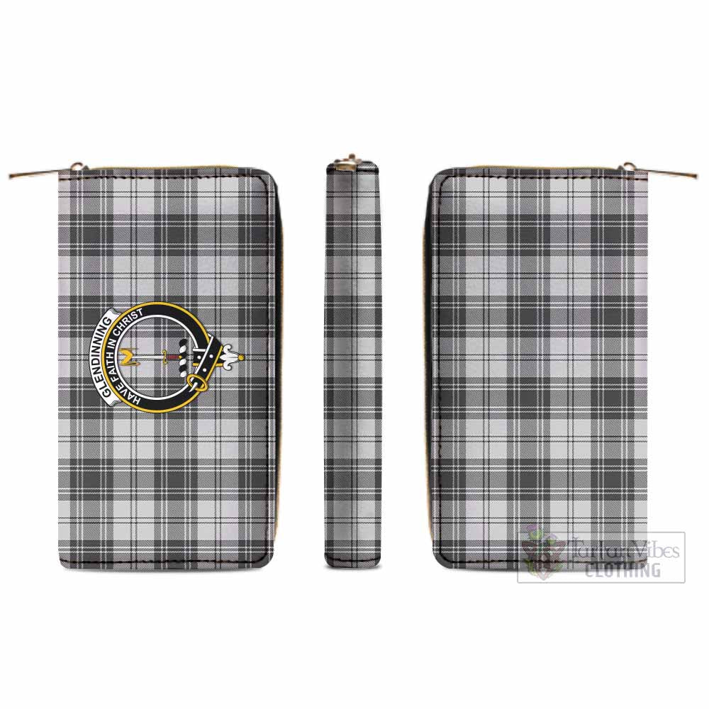 Glendinning Tartan Women's Leather Wallet with Family Crest - Tartan Vibes Clothing