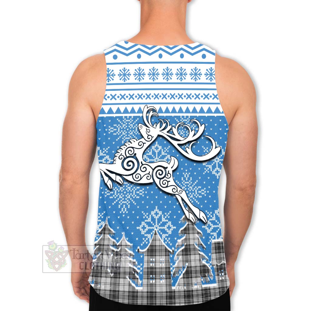 Tartan Vibes Clothing Glendinning Clan Christmas Men's Tank Top Celtic Reindeer Style