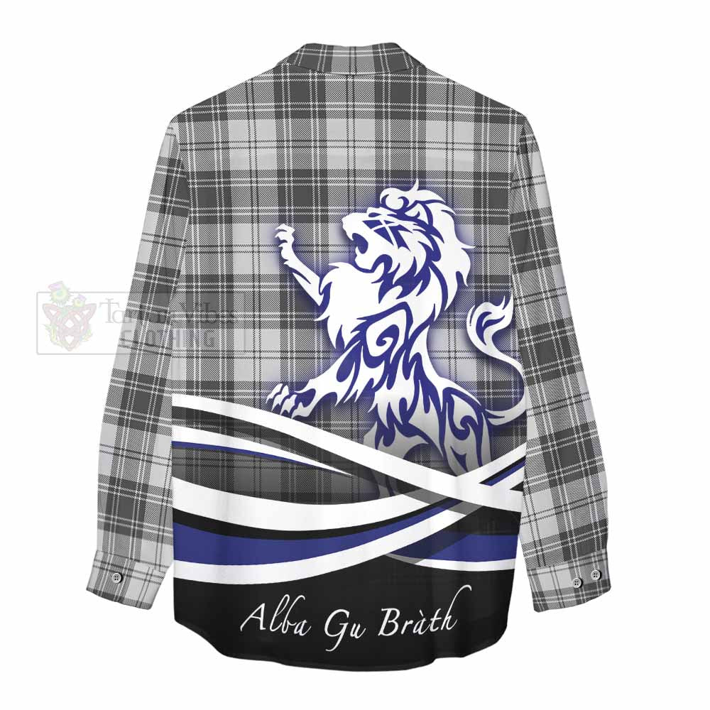 Glendinning Tartan Women's Casual Shirt with Alba Gu Brath Regal Lion Emblem - Tartan Vibes Clothing