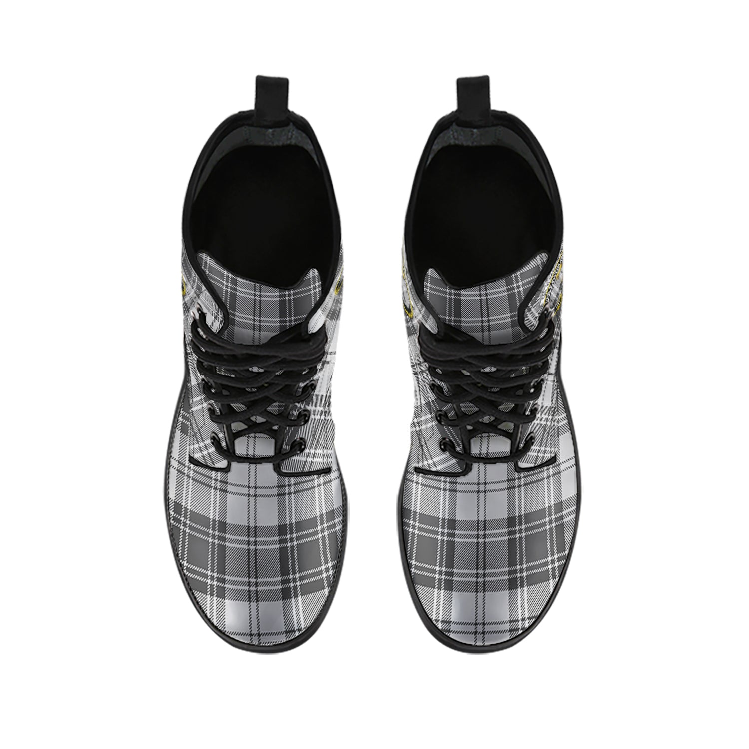 Glendinning Tartan Leather Boots with Family Crest - Tartan Vibes Clothing