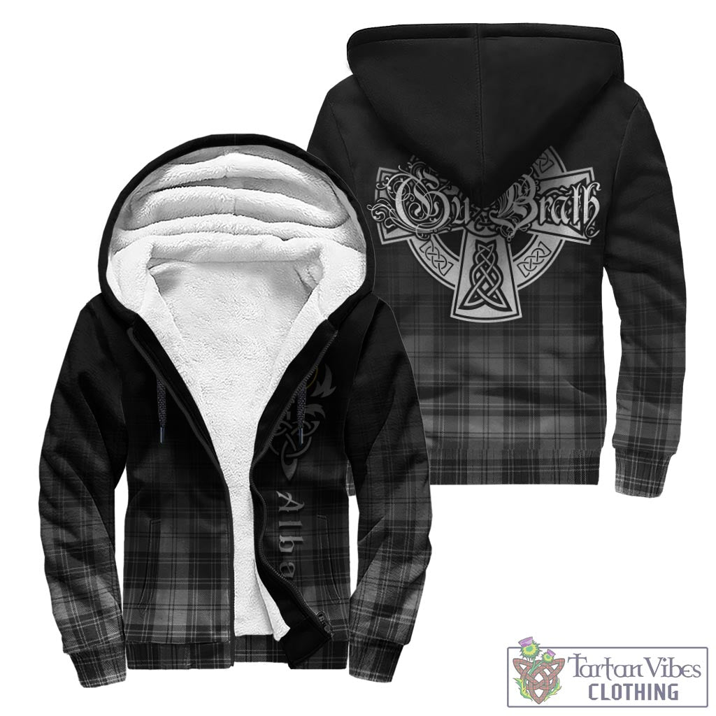 Glendinning Tartan Sherpa Hoodie Featuring Alba Gu Brath Family Crest Celtic Inspired - Tartan Vibes Clothing