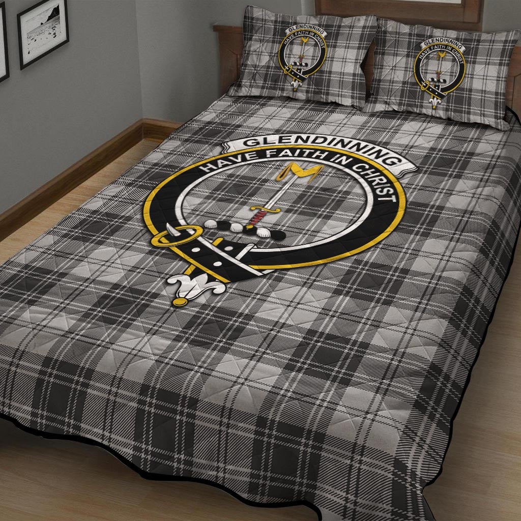 Glendinning Tartan Quilt Bed Set with Family Crest - Tartan Vibes Clothing