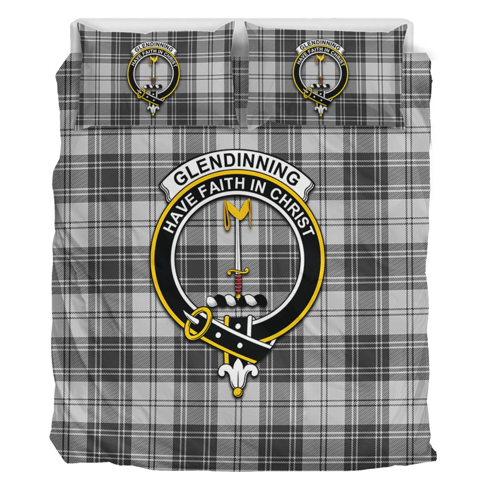 Glendinning Tartan Bedding Set with Family Crest - Tartan Vibes Clothing