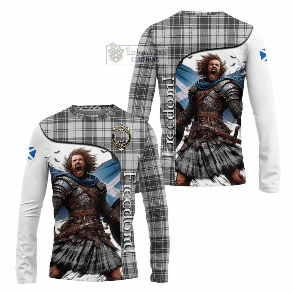 Glendinning Crest Tartan Long Sleeve T-Shirt Inspired by the Freedom of Scottish Warrior - Tartan Vibes Clothing